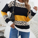 Small Orange Leopard Colorblock Pullover