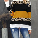 Small Orange Leopard Colorblock Pullover