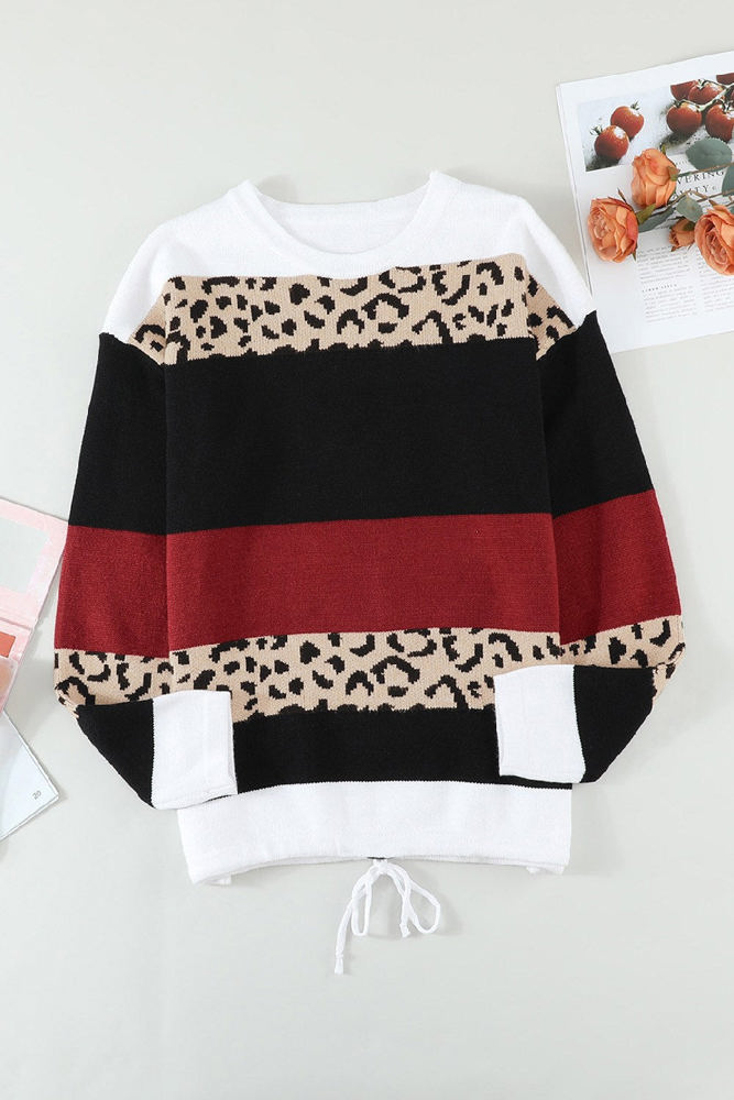 Leopard Colorblock Pullover