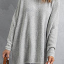  Batwing Side Slit Sweater Top