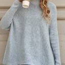  Batwing Side Slit Sweater Top