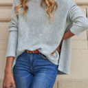  Batwing Side Slit Sweater Top