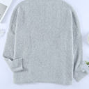 Small Gray Batwing Side Slit Sweater Top