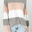 Large Neutral Colorblock Drop Shoulder Top