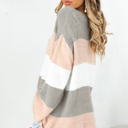 Large Neutral Colorblock Drop Shoulder Top