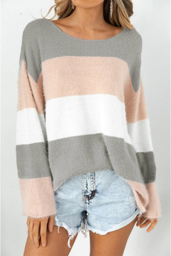 Neutral Colorblock Drop Shoulder Top