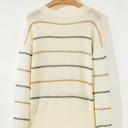 Multicolour Ribbed Edge Drop Shoulder Sweater