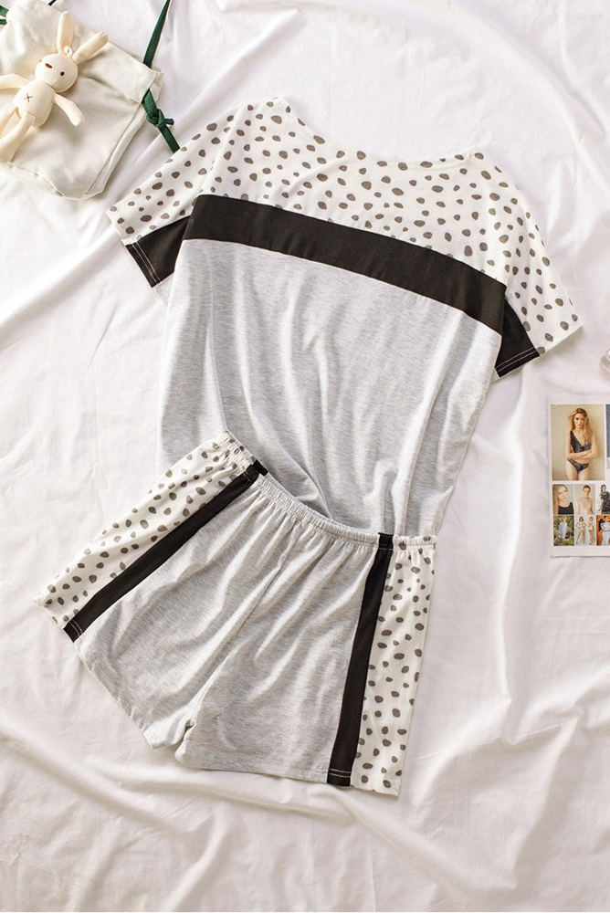 Dotted Stripe Lounge Shorts Set