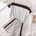  Dotted Stripe Lounge Shorts Set