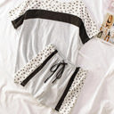  Dotted Stripe Lounge Shorts Set