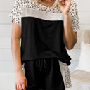 Medium Black Dotted Stripe Lounge Shorts Set