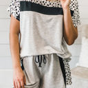 Small Gray Dotted Stripe Lounge Shorts Set