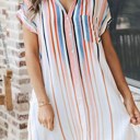  Ombre Stripe Shirt Dress