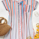  Ombre Stripe Shirt Dress