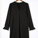  Pleated Front Long Sleeve Dress