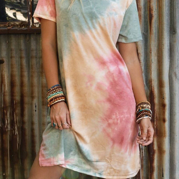 Watercolor Tie Dye Tee Dress