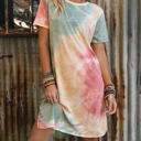  Watercolor Tie Dye Tee Dress