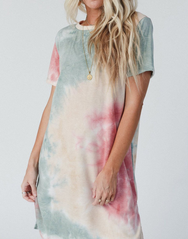 Watercolor Tie Dye Tee Dress