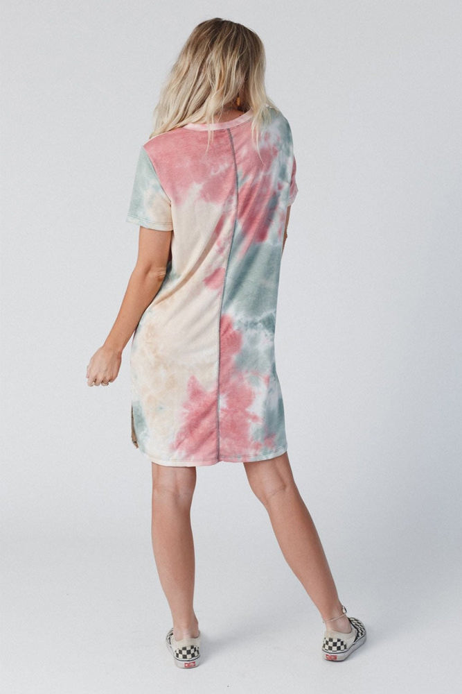 Watercolor Tie Dye Tee Dress