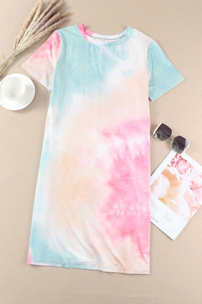 Watercolor Tie Dye Tee Dress