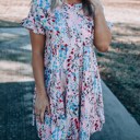  Ruffled Sleeve Tiered Floral Dress