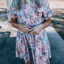  Ruffled Sleeve Tiered Floral Dress