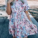  Ruffled Sleeve Tiered Floral Dress