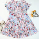  Ruffled Sleeve Tiered Floral Dress