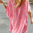  Relaxed Tie Neck Leopard Cover-Up Dress