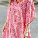 Small Pink Relaxed Tie Neck Leopard Cover-Up Dress