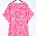 Small Pink Relaxed Tie Neck Leopard Cover-Up Dress