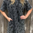  Vintage Stone Wash Leopard Pocket Mini Dress