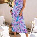 Large Purple Sleeveless Floral Maxi Dress