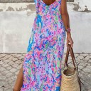 Large Purple Sleeveless Floral Maxi Dress