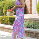 Large Purple Sleeveless Floral Maxi Dress