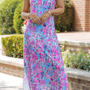 Large Purple Sleeveless Floral Maxi Dress