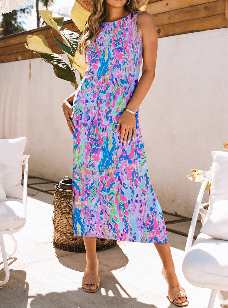 Sleeveless Floral Maxi Dress