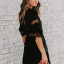 Medium Black Tier Lace Midi Dress