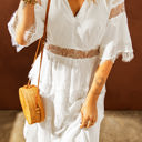 Small White Tier Lace Midi Dress