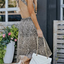  Open Back Tassel Leopard Midi Dress