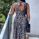  Tie Back Leopard Maxi Dress