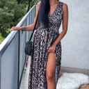  Tie Back Leopard Maxi Dress