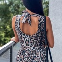  Tie Back Leopard Maxi Dress