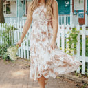  Airy White Leaf Midi Dress