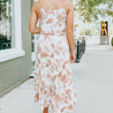  Airy White Leaf Midi Dress