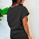 Small Black Sleek Gray 2 Piece Textured Top Shorts Set