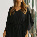 Small Black Cascading Sleeve Romper