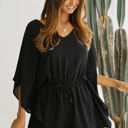 Small Black Cascading Sleeve Romper