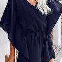 Small Blue Cascading Sleeve Romper