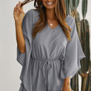 Small Gray Cascading Sleeve Romper